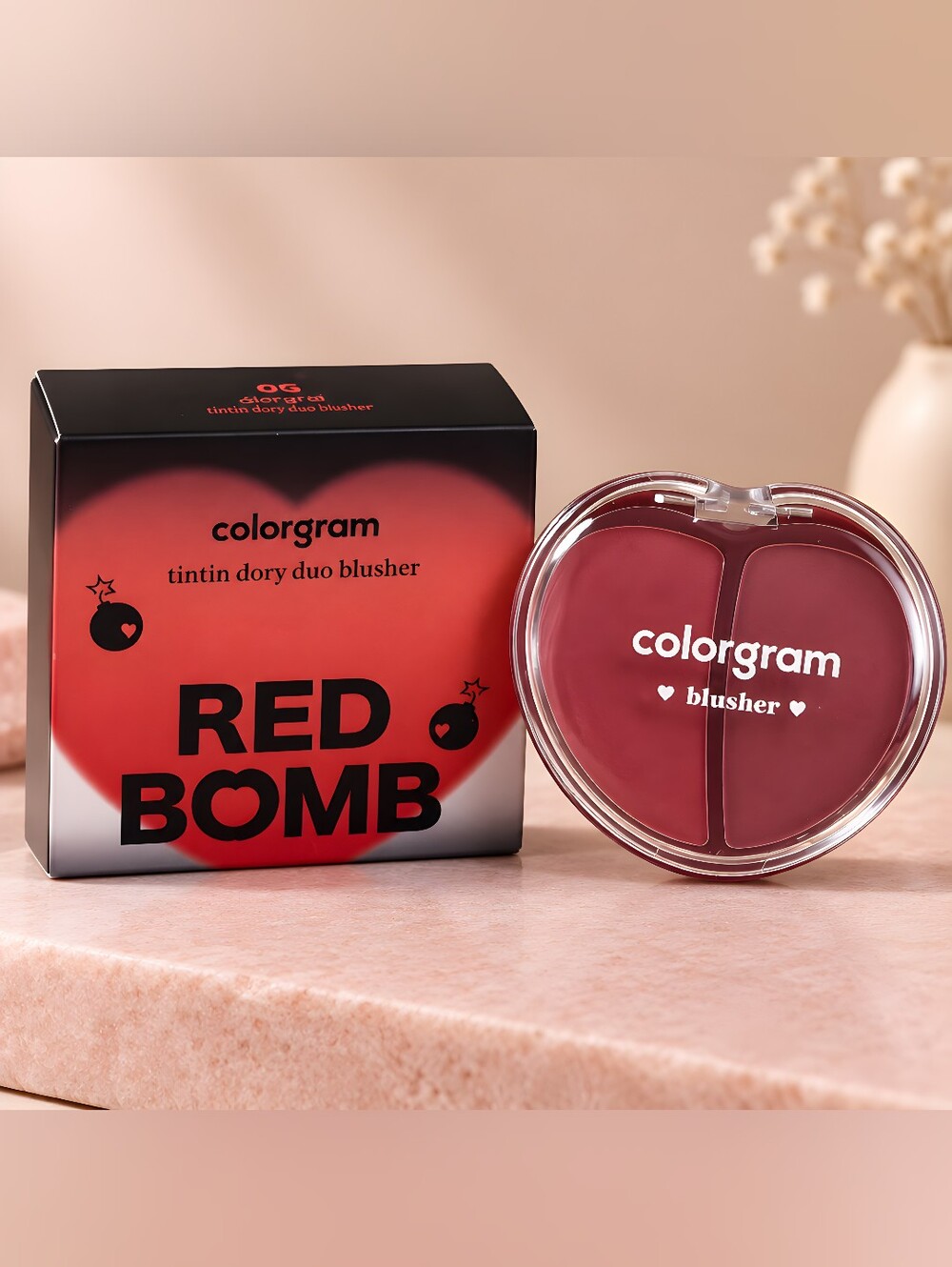 Colorgram Red Bomb Tintin Dory Duo Blusher In 05 Red Heart Duo